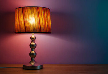 Table lamp on a colorful background
