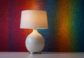 Table lamp on a colorful background