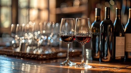 Selective focus on wine accessories