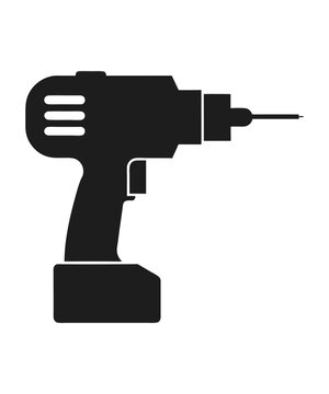 black cordless drill tool clip art preview