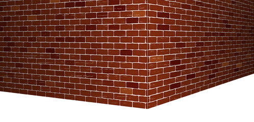 Reddish brown brick wall corner