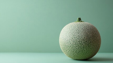 Fresh Cantaloupe Melon on Green Backdrop