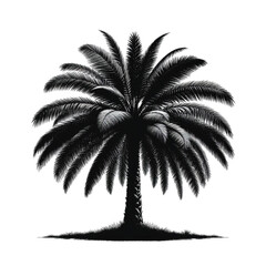 A silhouette palm oil tree vector 