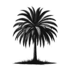 Obraz premium A silhouette palm oil tree vector 