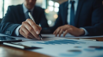 discussions with clients focus on analyzing data reports to find joint solutions in the office