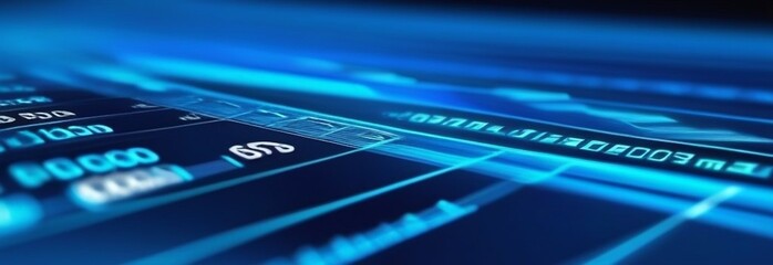 blue background on the theme of finance and currency, crypto, exchange, earnings, numbers and letters, place for text, programming, science