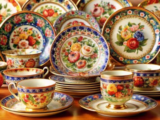 decorative plates and cups