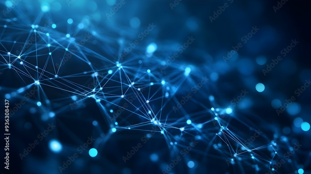 Poster interconnected digital business network visualizing data insights and technological solutions for ef