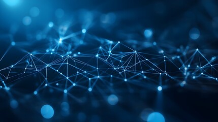 Visualization of an Interconnected Business Network Represented by a Dynamic Graph of Digital Dots and Lines Symbolizing Corporate Technological Advancements