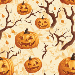 Halloween Vector Seamless Pattern