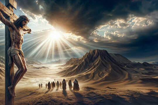 Jesus Christ Messiah on the Cross of Calvary - Crucifixion Easter Story