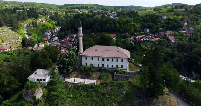 Aerial View Stari grad Cazin inci Tourist Attraction In Cazin, Bosnia and Herzegovina.