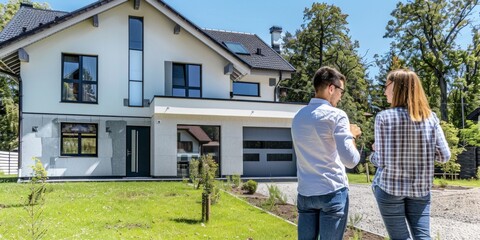 Couple Admiring a New Home