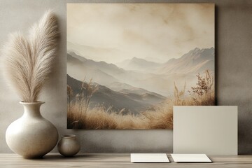 Mountain Landscape Painting in Modern Interior