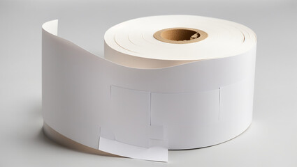A roll of white papers with rectangular lines