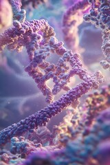 Fototapeta premium Gene expression changes in response to stress, showing a closeup of mRNA levels in different parts of the cell
