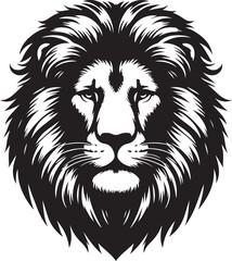 Lion head silhouette vector art illustration