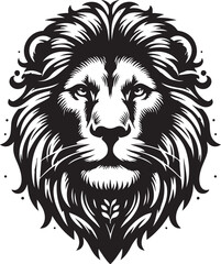 Lion head silhouette vector art illustration