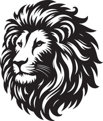 Lion head silhouette vector art illustration