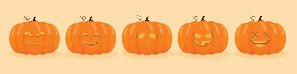 Set Halloween pumpkin