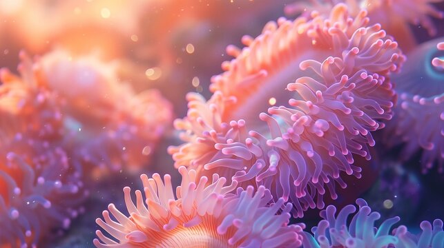 Sea underwater inhabitant sea actinia.