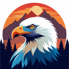Fototapeta premium bird eagle hawk logo mascot design vector illustration isolated on white background