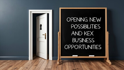 Photo Realistic as Blackboard with Door and Keyhole concept as A blackboard with a door and a keyhole set against a dreamy background offering ample space for text or graphics symbolizing opening new 