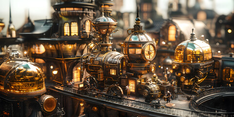 Fototapeta premium Close-up Views of Antique Machinery in an Industrial Setting