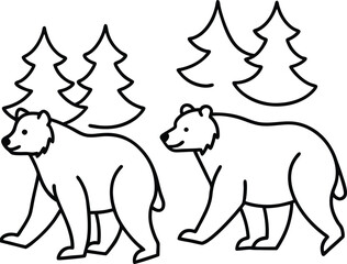 Let kids explore Bear with this line art coloring book
