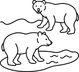 Bear line art coloring book to inspire kids fun
