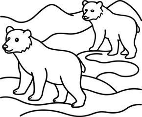 Bear can explore animals with this line art book
