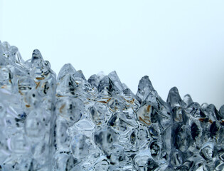 Curved Edges Of Clean Transparent Ice Structure Stock Photo
