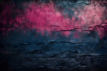 Dark moody grunge texture background featuring deep blue and charcoal pink surface 