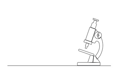 Microscope lab simple outline illustration. Continuous line drawing of Microscope labs.