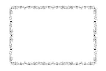 The Halloween frame. Bat. Witch. Illustration.