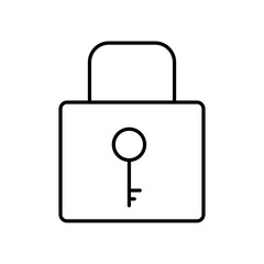 Simple outline of a padlock with a keyhole representing security and protection concepts