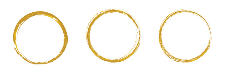 Gold glittering circle of paint golden glitter texture. Abstract gold glittering textured. gold circle frame seton white background. EPS 10