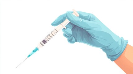 A hand in gloves preparing Monkeypox vaccine injection, healthcare scene, realistic style, detailed textures, isolated on white background
