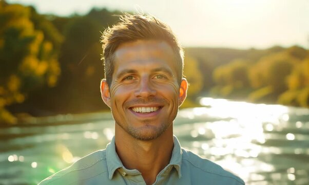 Portrait of Smiling Australian Man by Serene River