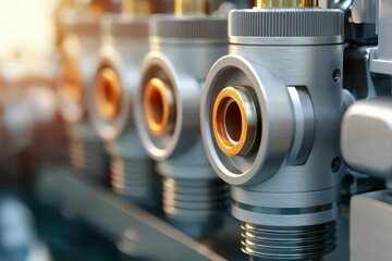 Engine cylinder pressure analysis, mechanical efficiency, 3D illustration