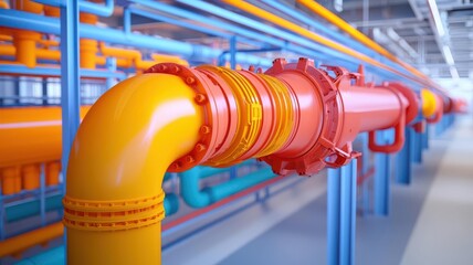 Fluid dynamics simulation, airflow visualization, mechanical systems, 3D illustration