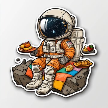 Astronaut Enjoying a Picnic