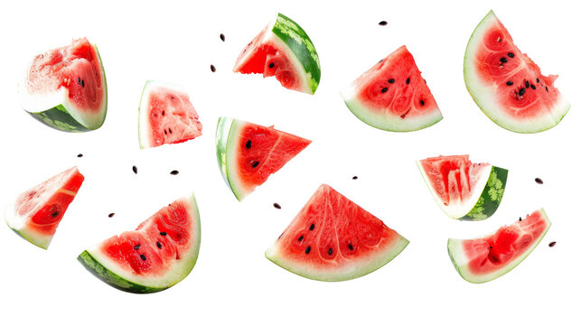 Watermelon slices falling - Powered by Adobe