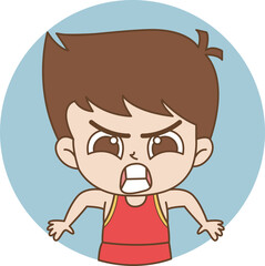Obraz premium Angry Kids Vector Clipart