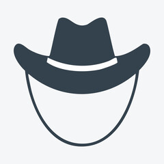Cowboy hat silhouette icon. A simple silhouette icon of a cowboy hat, perfect for use in branding, websites, and other design projects.