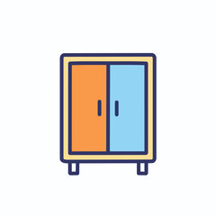 Colorful cabinet with doors. Simple vector illustration of a cabinet with two doors, perfect for design projects.