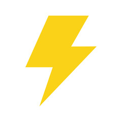 Lightning flash icon symbol sign isolated on white design. Vector illustration