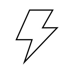 Lightning flash icon symbol sign isolated on white design. Vector illustration