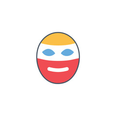 Happy face mask icon. Colorful illustration of a smiling face mask. Perfect for medical, hygiene, and protection concepts.