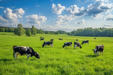 Pastoral_Dairy_Farm_Scene_Brown_and_black_cows